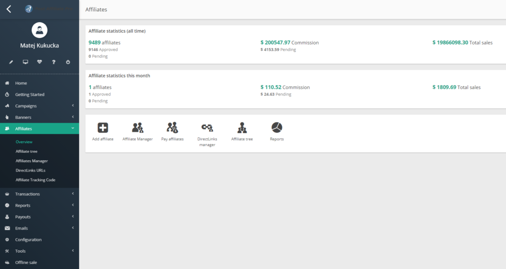 post affiliate pro Affiliate-Überblick